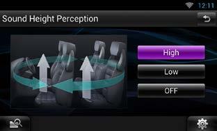 Upravljanje zvukom ÑPercepcija Ñ Visine Zvuka Možete virtualno namjestiti visinu zvučnika da odgovara vašem mjestu slušanja.