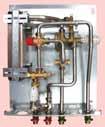 Centralni regulator za temperaturu tople vode u zavisnosti od protoka vode. Zaštita od previsoke temperature vode pomoću ugrađenog HERZ-ovog mešnog ventila za PTV.