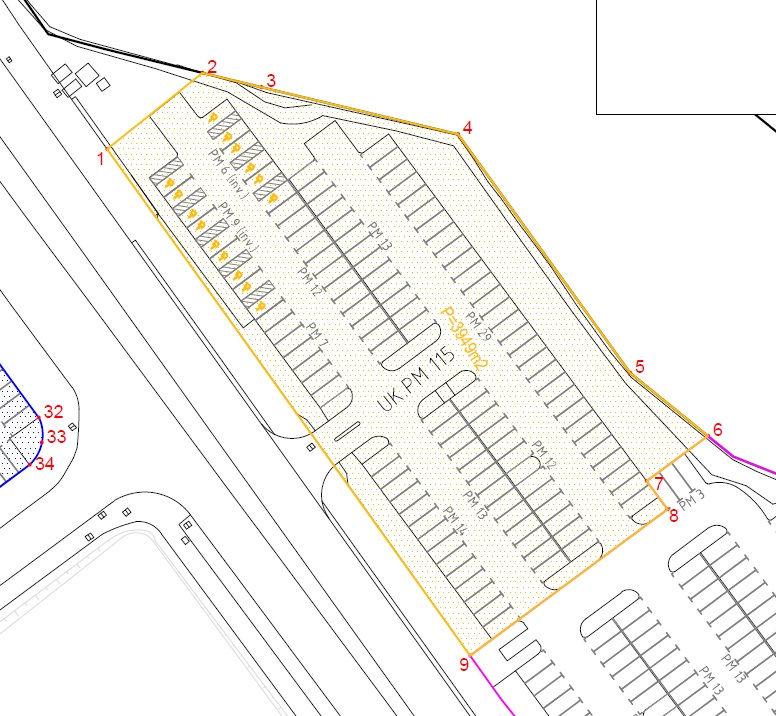 30 Prostor C - ZONA 3 Žutom bojom označen je obuhvat prostora koncesije parkirališnog prostora preko puta zgrade terminala (C zona 3) s