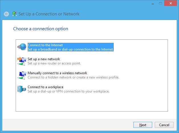 7. Vratite se na prozor Network and Sharing Center (Centar za mrežu i deljenje) i zatim tapnite na Set up a new connection or network (Podešavanje