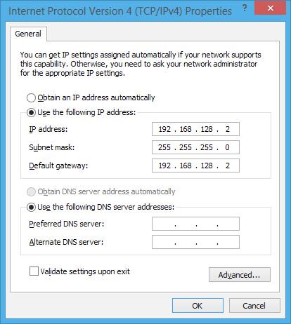 Konfigurisanje mrežne veze sa statičkom IP adresom 1. Ponovite korake 1 4 iz odeljka Povezivanje sa PPPoE mrežom pomoću dinamičke IP adrese.