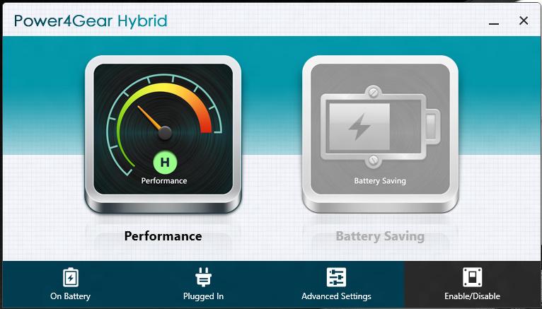 Power4Gear Hybrid Optimizujte performanse svog notebook računara pomoću režima za uštedu energije koji su dostupni u okviru aplikacije Power4Gear.