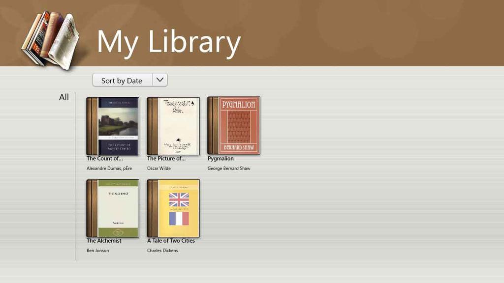 Istaknute ASUS aplikacije My Library My Library, integrisani interfejs za vašu kolekciju knjiga, omogućava vam da smeštate i sortirate kupljene ili preuzete e-knjige prema naslovu, autoru i datumu.