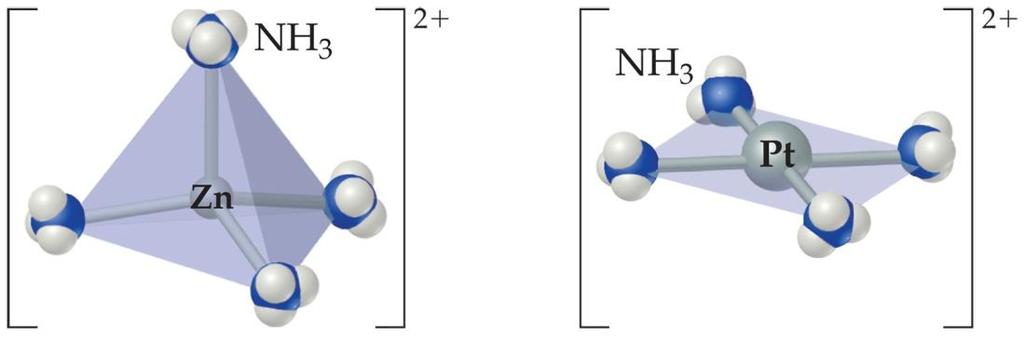 Neki metali, kao što su hrom (III) i kobalt (III), konzistentno imaju isti