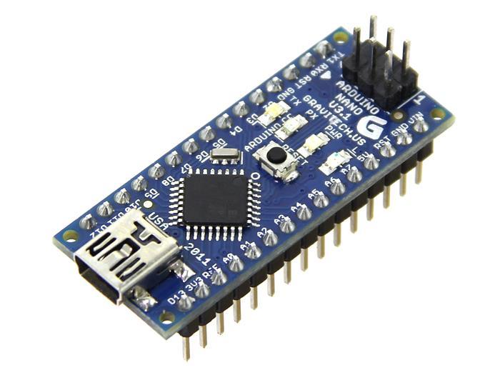 Analogni I/O pinovi : 8 DC struja za I/O pinove: 40mA DC struja za 3,3V pin: 50mA Flash memorija: 32 kb (0,5kB rezervirano za bootloader) SRAM: 2 kb EEPROM: 1 kb VELIČINA : 18 x 45 mm Arduino se