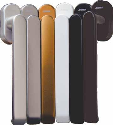 Complete set of handles with ALUMIL logo characterised by elegant straight lines in