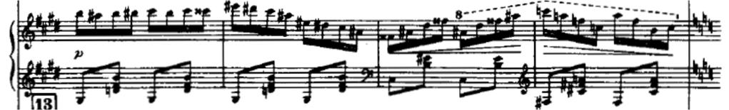 5.3.2. Pregled harmonijskih zbivanja Iako je osnovni tonalitet III. st. G-dur, već na početku uočavamo da se radi o kompleksnijim odnosima koje su tipične za Ravelov stil.