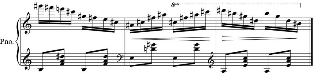 bi dio započeo, zapravo, od velikog br. 18, gdje vertikalu čini akord CIS-FIS-A, a ton CIS, koji je u najdubljoj dionici, do velikog br. 20 predstavlja pedalni ton koji traje 16 taktova.