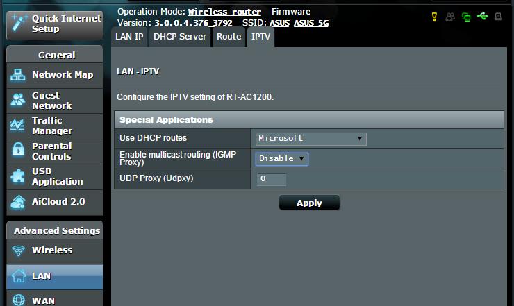 4.2.4 IPTV Bežični ruter podržava vezu sa IPTV uslugama putem dobavljača internet usluge ili LAN mreže.