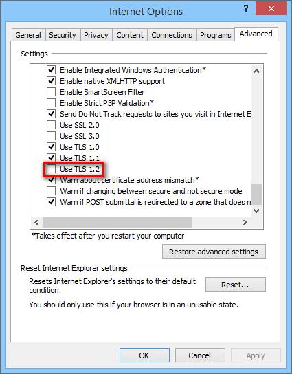 strana: 6/89 3.1. Postavke Internet preglednika Internetski preglednik Internet Explorer 10.0 ili noviji Uključiti opcije Use TLS 1.0 i Use TLS 1.1, a isključiti opciju Use TLS 1.2 (Slika 1.) Slika 1.
