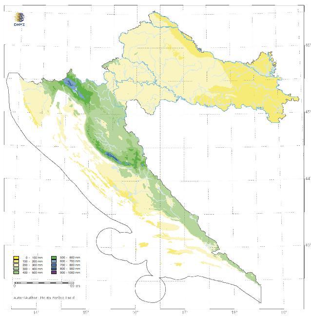 Klima Hrvatske za razdoblje 1961-1990 Srednja količina oborine