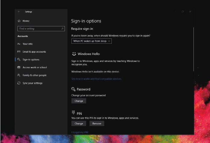 3. Ugrađena skočna web-kamera Windows Hello postaviti PIN.