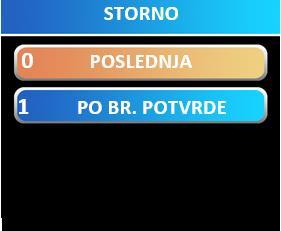 STORNO Opcija STORNO se koristi za storniranje već urađenih transakcija plaćanja, tj. za povratak novčanih sredstava na račun klijenta.