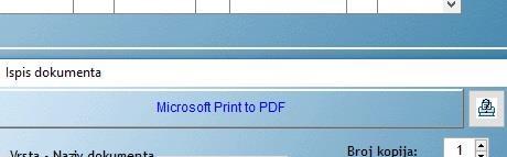 Slika 13 Ako se najprije otvori prozor s opcijama ispisa, provjerite je li odabran printer za ispis u PDF (Slika 13). Preporučeno je koristiti Microsoft Print to PDF.