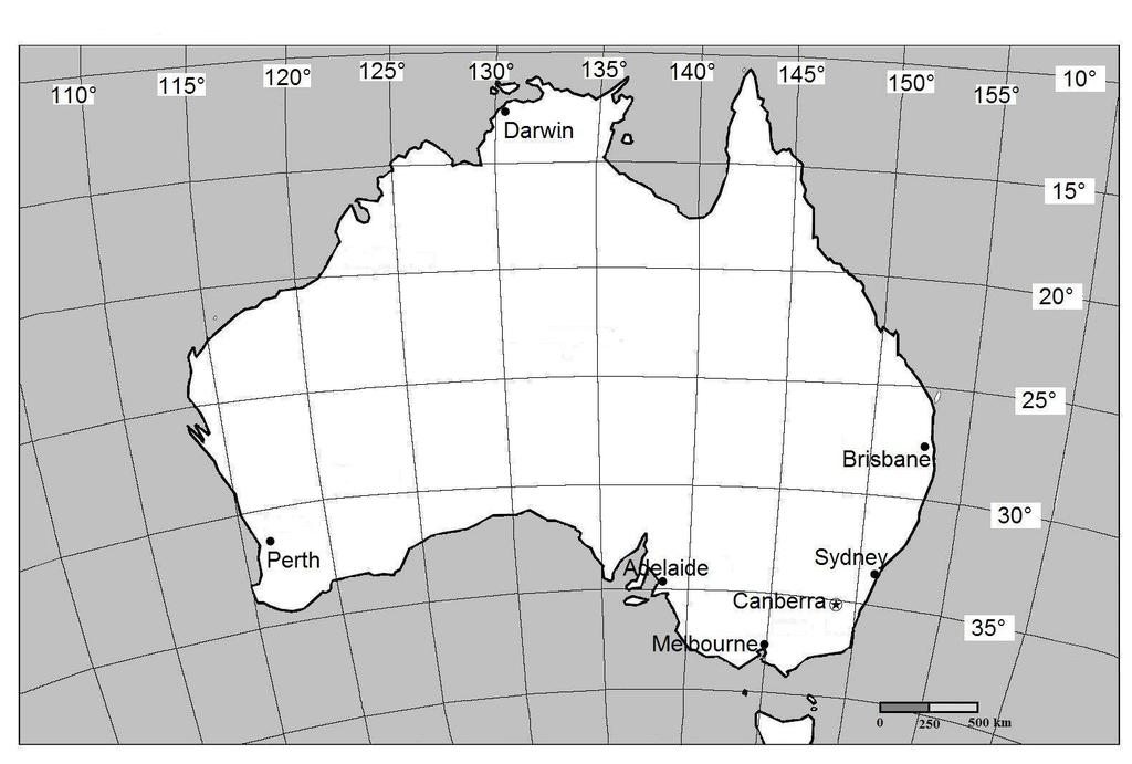 OVAJ ZADATAK RIJEŠI UZ POMOĆ PRILOŽENE KARTE AUSTRALIJE.. Odredi na kojim se geografskim koordinatama nalaze gradovi Sydney i Melbourne. Sydney: geografske širine. geografske dužine.