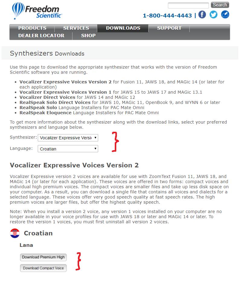 Str. 138 Instalacija sintetizatora govora Vocalizer Expressive Voices Version 2 za hrvatski jezik: 1. Sljedeću poveznicu kopirajte u svoj internetski preglednik (Chrome, Mozilla Firefox.