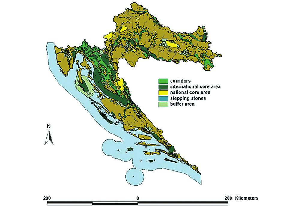Slika 3.2-17: Struktura Nacionalne ekološke mreže Republike Hrvatske Ulaskom Republike Hrvatske u Europsku Uniju 1. srpnja 2013.