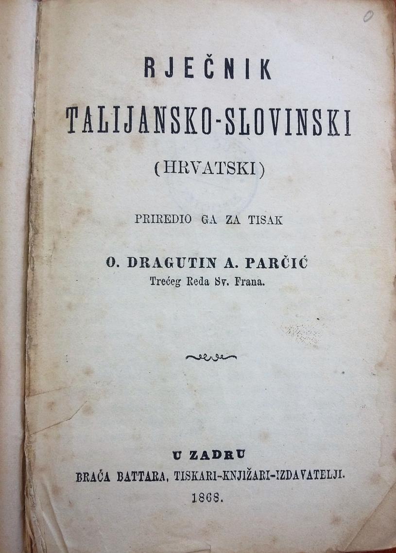 8. 4. Parčićev Vocabolario italiano-slavo (ilirico) - Rječnik