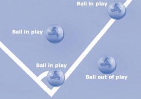 Ukoliko lopta napusti teren nakon što je udarila u zemlju, a da je niko od igrača nije dodirnuo, lopta će ponovo biti spuštena na istom mestu gde je i prvi put spuštena.