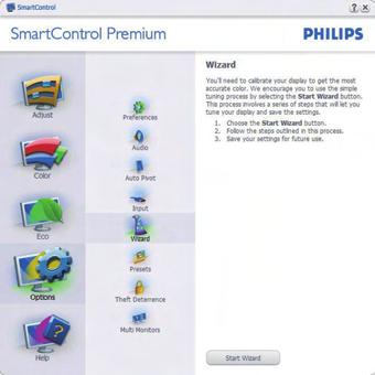 3.5 Philips SmartControl Premium Novi SmartControl Premium Phillipsov softver omoguaava vam upravljanje monitorom putem jednostavnog ekranskog grafiekog sueelja.