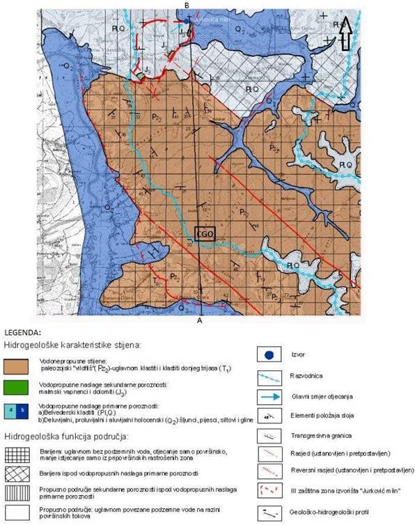 Slika 4-3: Geološko-hidrogeološka karta šireg okruženja