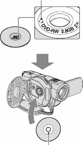 Održavanje i mjere opreza O diskovima Oznaka Pogledajte str. 12 za detalje o diskovima koje možete koristiti s ovim kamkorderom. Napomene o rukovanju Držite disk za rub i središnji otvor.