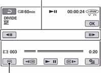 Brisanje snimaka (nastavak) Dijeljenje videozapisa z Savjet Za brisanje svih fotografija snimljenih na "Memory Stick Duo", formatirajte "Memory Stick Duo" (str. 60).