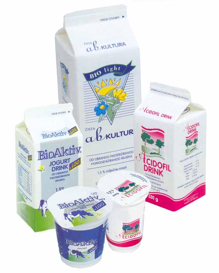 (b) termofilna skupina bakterija: jogurt, bugarsko kiselo mlijeko, zabadi, dahi, (c) probiotička i/ili terapeutska skupina bakterija: acidofilno mlijeko, Yakult, ABT, Onka, Actimel, AB kultura,