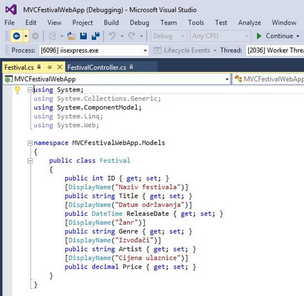 aplikacija u programskim jezicima C# ili Visual Basic Problem: izrada aplikacije za