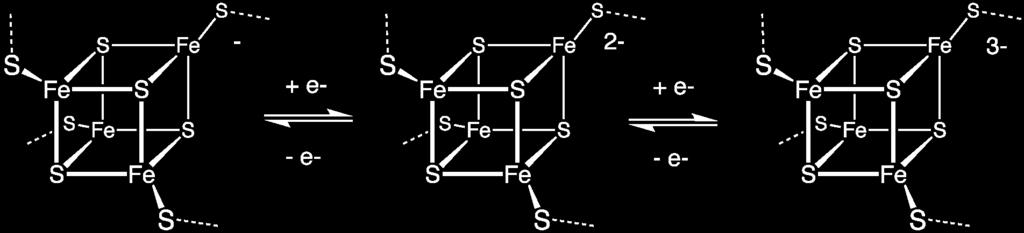 ) proces prijenosa elektrona u klasterima 4Fe-4S odvija se mehanizmom vanjskom sfere, vrlo je
