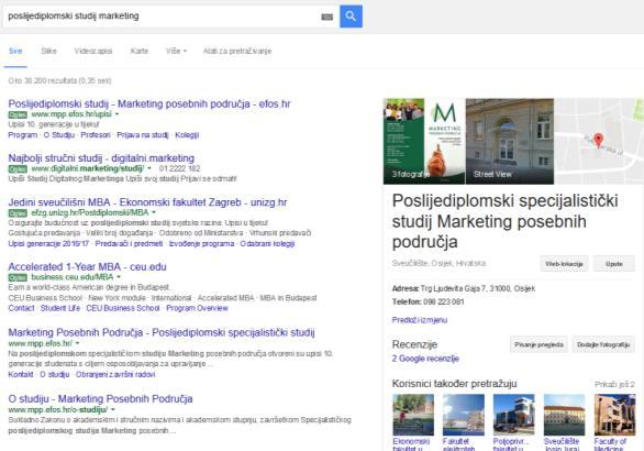 Google AdWords 3 osnovna tipa prikazivanja oglasa putem AdWords mreže: