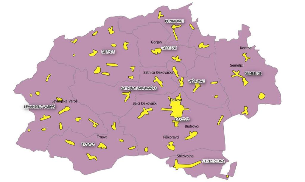 3. ĐAKOVŠTINA ZLATNI VEZ KULTURE I POVIJESTI Karta regije KLJUČNI PROIZVOD: 1.