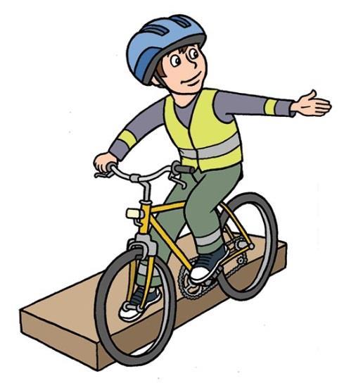 ELEMENT 1. Uključivanje u promet Biciklist je zaustavljen uz rub kolnika. Ruke su na upravljaču. Biciklist sjedi na biciklu. Desna noga je na nogostupu, lijeva na pedali bicikla.