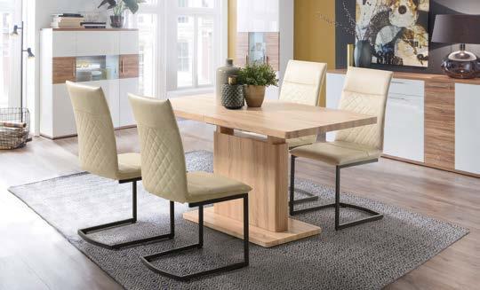290 Razvlačni stol OSCAR 90x160/201cm, bijeli, sivi ili zlatni hrast -39 %
