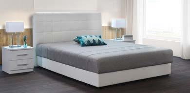 876 Francuski krevet NEWCASTLE, 90x200cm, eko koža/tekstil, bijelo/bež, vrijedi za zalihu u svim štofovima.