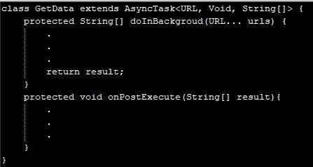 Slika 5.4. Klasa AsyncTask u aplikaciji 5.2.2.1. Dohvaćanje podataka s ThingSpeaka Podaci s ThingSpeak kanala se dohvaćaju u JSON formatu.