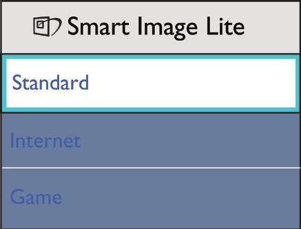 Moguć je izbor jednoga od 3 režima: Standard (Standardni), Internet, Game (Igra). 3.2 SmartContrast Što je to?