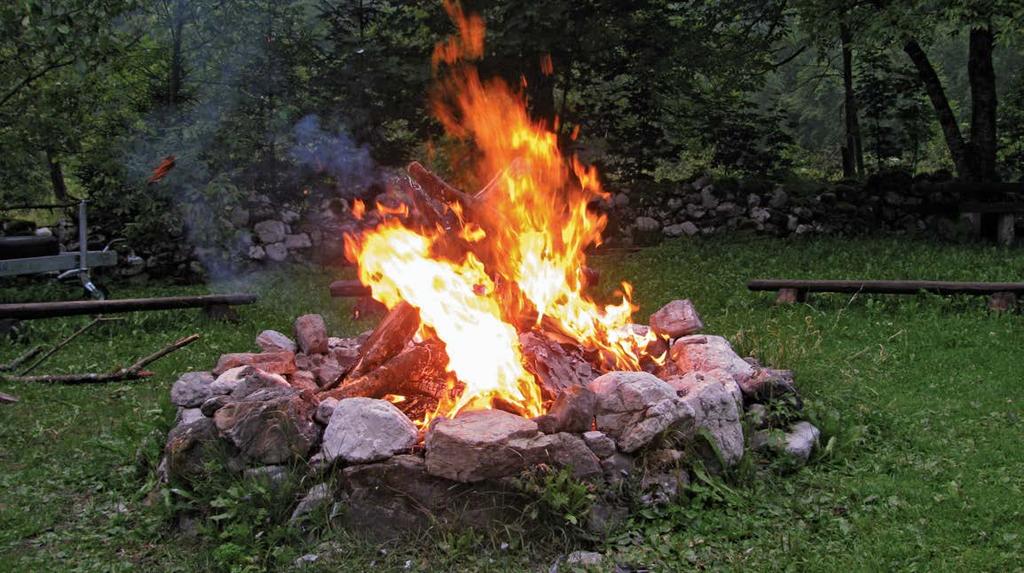 Vatra Vatru ložimo radi vlastitog grijanja ili radi pripreme toplih jela Obavezno osigurati da se vatra