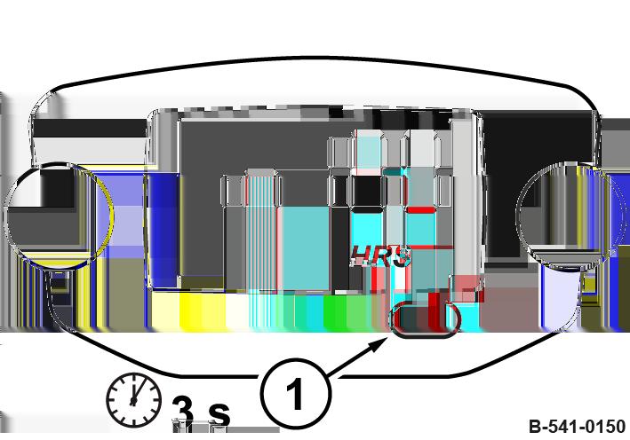Руковање Бројач радних часова / приказ броја обртаја мотора Ресетовање индикатора одржавања / бројача часова 1. Угасите мотор. 2.
