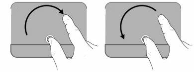 Da biste prikaz smanjili, na dodirnu pločicu (TouchPad) razdvojeno postavite dva prsta, a zatim ih primičite. Zakretanje Gesta zakretanja omogućuje zakretanje stavki, npr. fotografija.