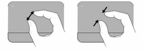 Umanjivanje primicanjem prstiju/zumiranje Umanjivanje primicanjem prstiju omogućava zumiranje slika ili teksta.