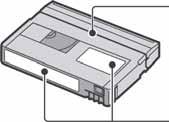 x Kad stavljate naljepnicu na kasetu Naljepnicu uvijek stavite na za to predviñeno mjesto na kaseti, kao na donjoj slici, kako biste spriječili kvarove kamkordera.