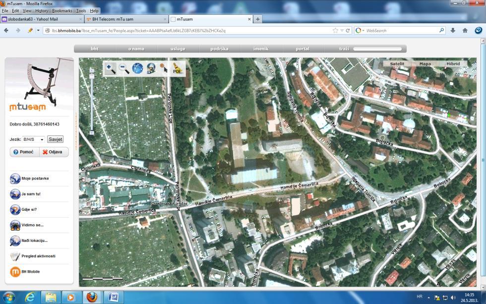 vidjeti LBS stranicu s prikazanim detaljem dijela grada Sarajeva. A na slici 3.