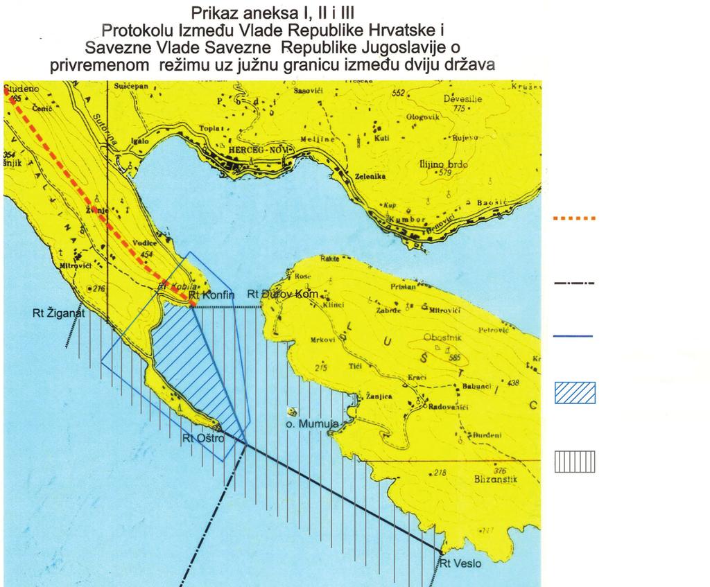 graničenja epikontinentskih pojasa prema Sporazumu između Vlade SFR Jugoslavije i Vlade Republike Italije o razgraničenju epikontinentskog pojasa između dvije zemlje iz 1968.