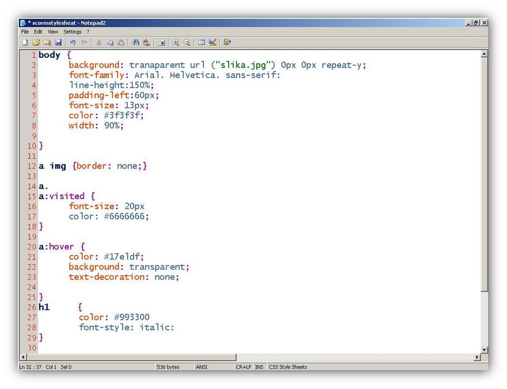 Scorm HTML Learning object-i u pomenutom sistemu za e-učenje se dele na dva bazična tipa: SCORM HTML LO i SCORM Flash LO 2.