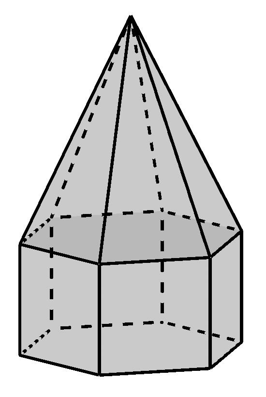 9.3. Bočne strane pravilne šesterostrane prizme prikazane na skici su kvadrati površine 36 cm.