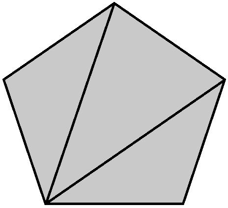 Sl. 2.3 Podjela mnogokuta na trokute Problem nastaje kada se želi odrediti površina nekog sasvim nepravilnog lika.