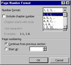Prva lista u Toolbar-u Insert AutoText koristi se za unos predefinisanih elementa na određenu poziciju u zaglavljima. Npr. na taj način se može uneti redni broj strane u različitim formatima.