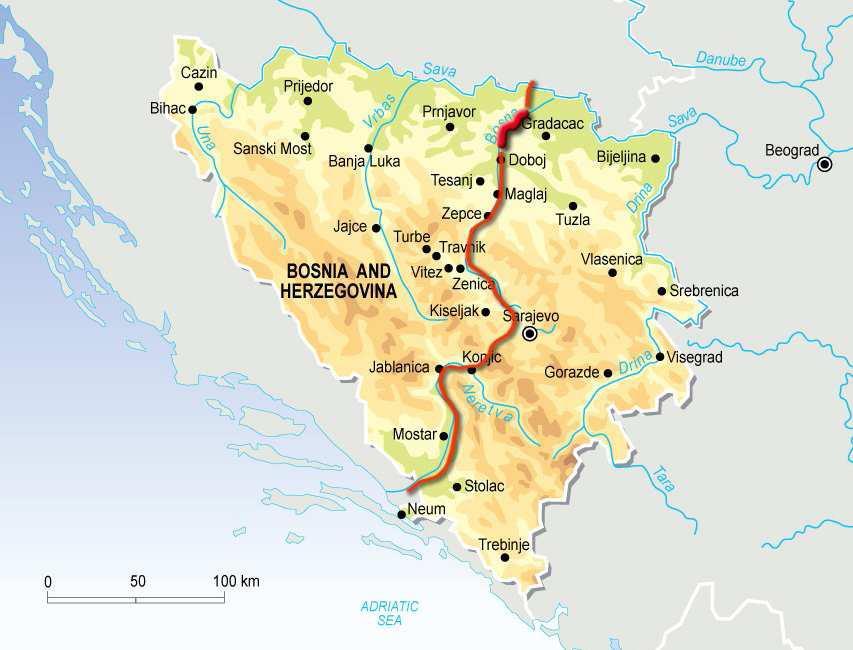 2. ОПИС ПРОЈЕКТА Подручје пројекта се налази на сјевероистоку БиХ, око 100 km источно од Бања Луке и непосредно западно од Добоја (Слика 2-1).