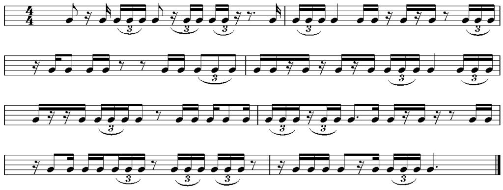 5. Zadani primjer čitaj ritamskim slogovima ili neutralnim slogom uz kucanje doba. bodovi - ( 32 ) 6.
